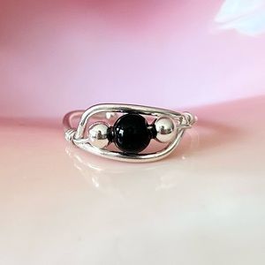 Sterling Silver Onyx Midi Ring Toe Ring